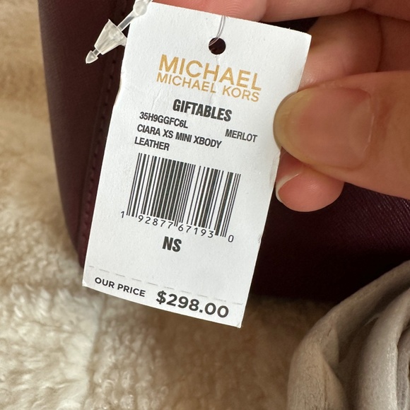 NWT! MK Michael Kors Ciara XS Mini Crossbody In Merlot Women's Bag Giftables - Picture 9 of 9